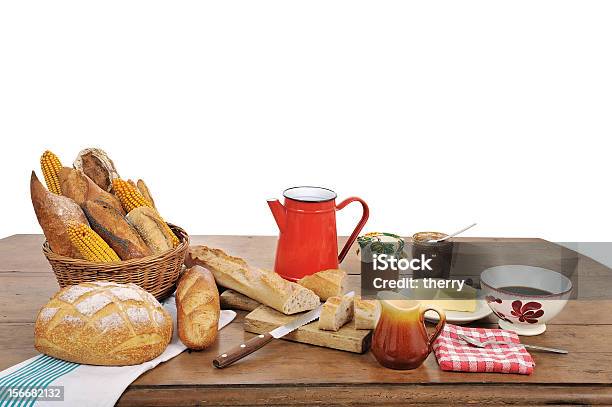 Prima Colazione Francese Tre - Fotografie stock e altre immagini di Burro - Burro, Marmellata, Pane