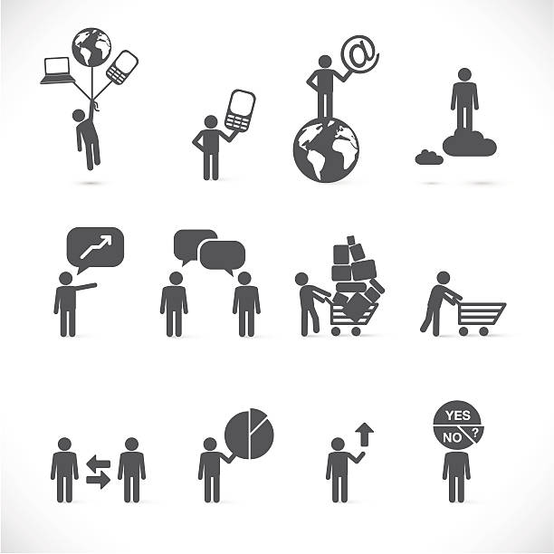 Business situations - figure set collection vector art illustration