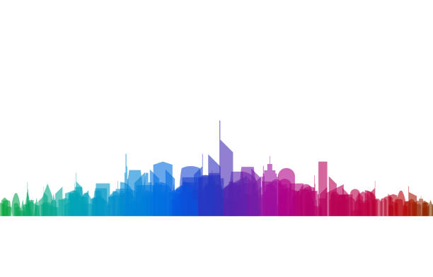 istock Cityscape of skyscrapers on white 1566826664