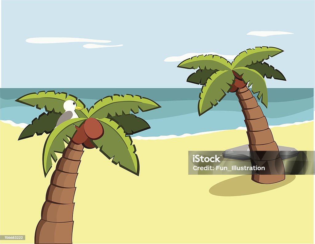 Dłoń drzewa na wakacje Wyspa - Grafika wektorowa royalty-free (Drzewo)