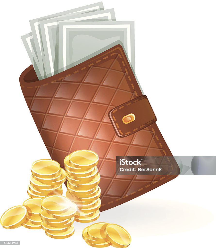 Vector illustration of Wallet with banknotes  http://clck.ru/3ron8  Activity stock vector