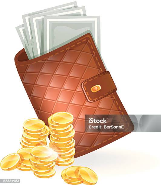 Vector Illustration Of Wallet With Banknotes Stock Illustration - Download Image Now - Activity, Banking, Business