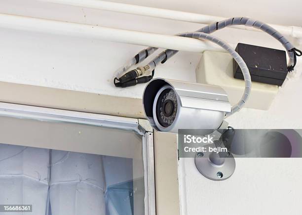 Security Camera In The Home Stock Photo - Download Image Now - Camera - Photographic Equipment, Control, Electricity