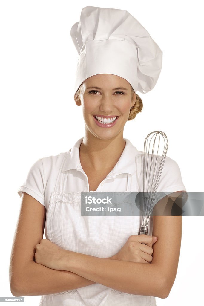 Giovane donna chef - Foto stock royalty-free di Adulto