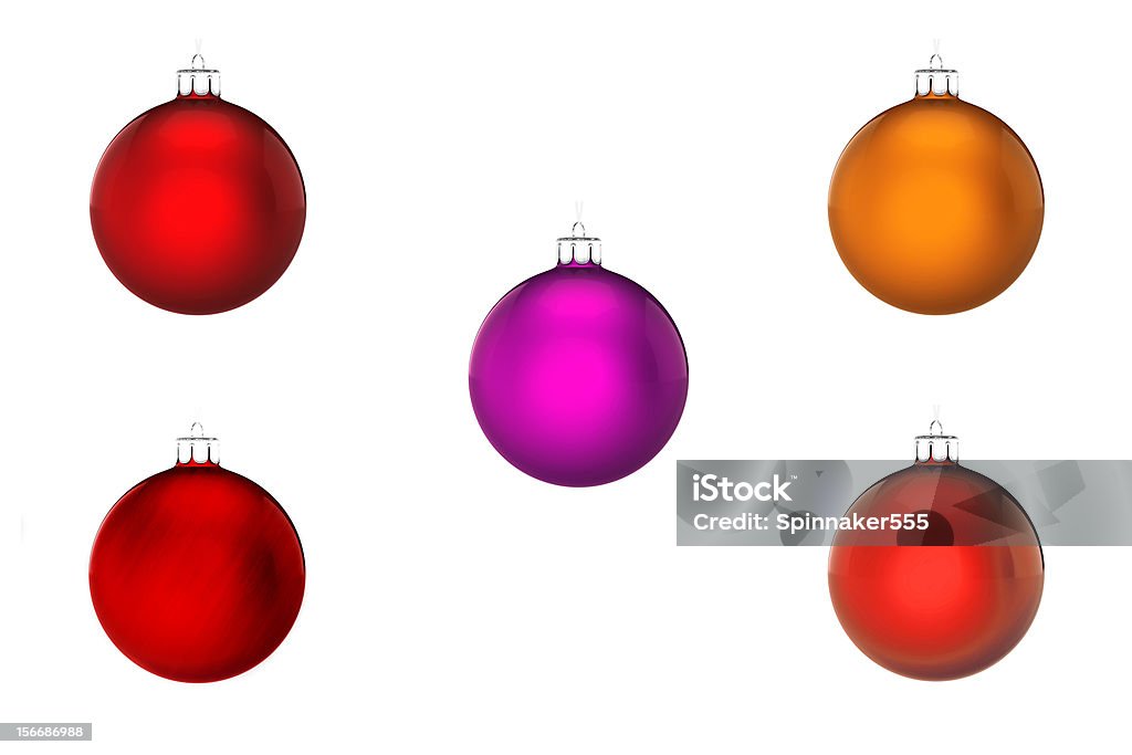 Perfecto bolas de Navidad sobre fondo blanco - Foto de stock de Adorno de navidad libre de derechos