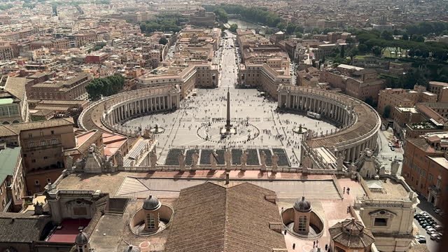 Aerial View of St. Peter's Square, Vatican City, and Rome