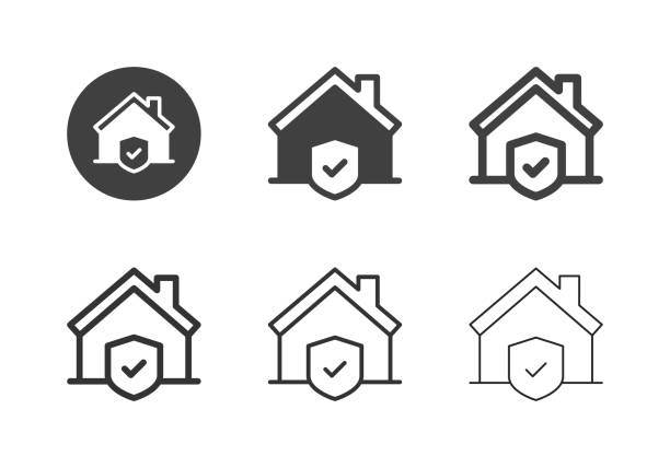 House Insurance Icons - Multi Series vector art illustration