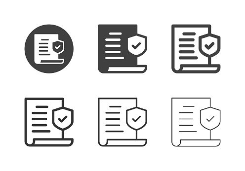 Insurance Policy Icons Multi Series Vector EPS File.