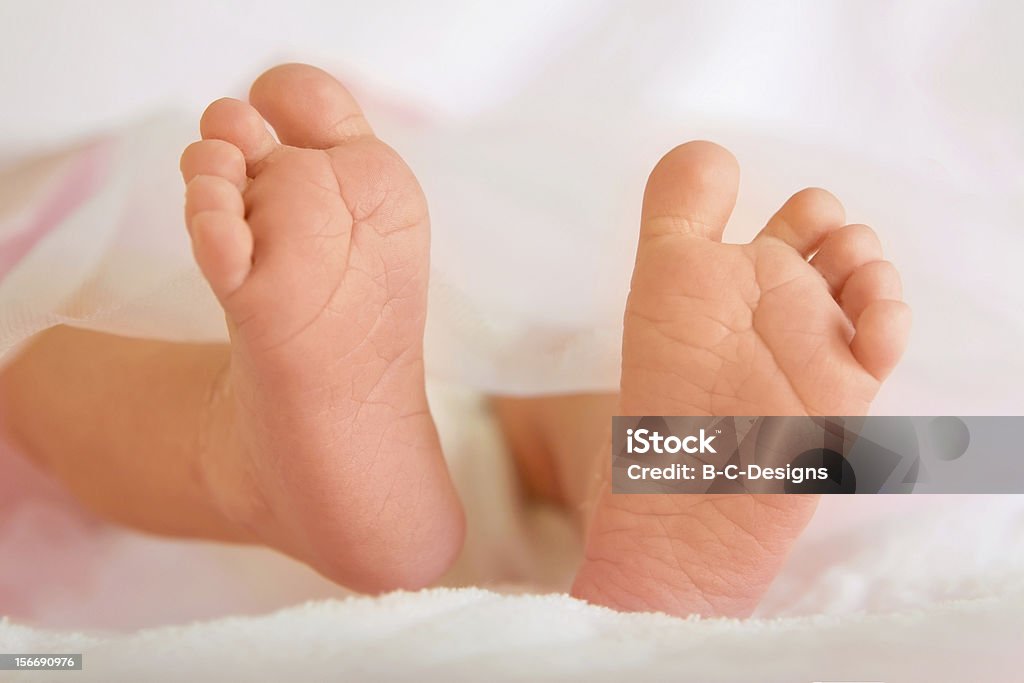 Petits pieds de bébé nouveau-né - Photo de 0-1 mois libre de droits