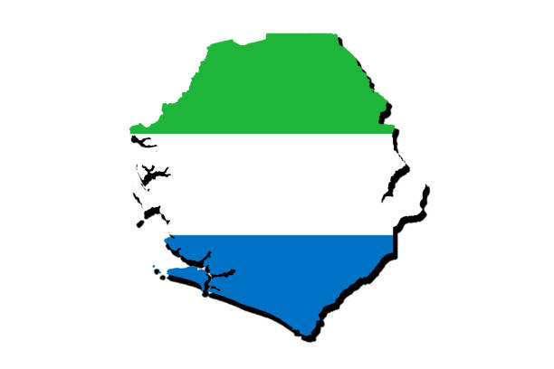 istock Silhouette of the map of Sierra Leone with its flag 1566921764