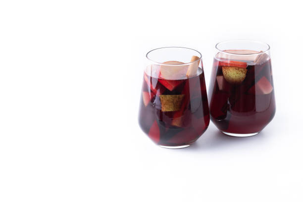 istock Autumn sangria with pear and apple isolated on white background 1566945587