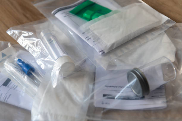 istock A pile of sample containers and request forms for medical test. 1566989202