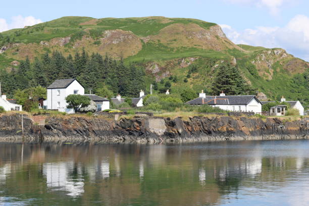 istock Lake side village surrounded by green hills 1567000676