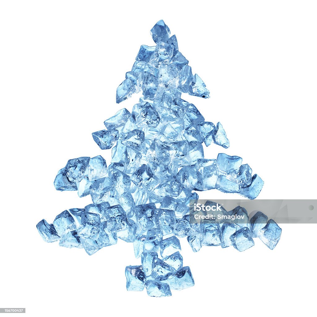 Choinka wykonane z niebieski lodu - Zbiór zdjęć royalty-free (Boże Narodzenie)