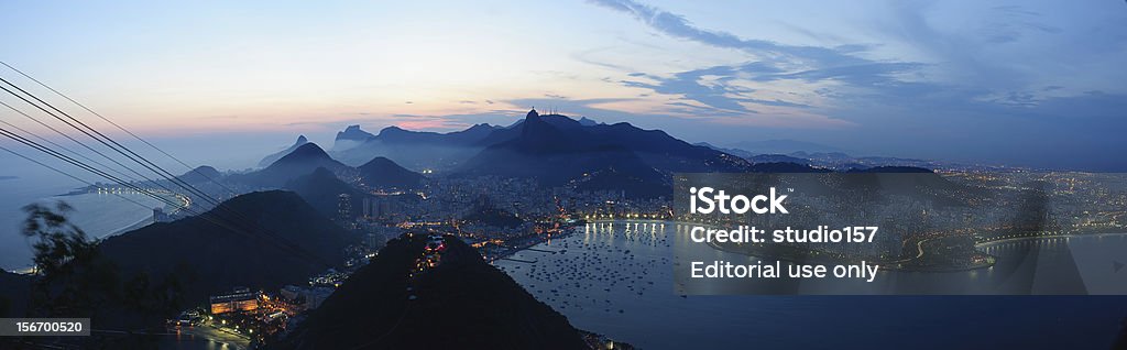 Coucher de soleil sur le Pain de sucre montagne, rio de janiero panoramaview - Photo de Brésil libre de droits