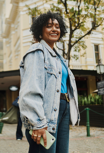 portrait shot of a trendy mature woman in the city, stock photo