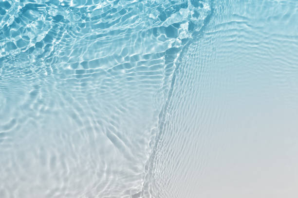 抽象的な青白い水の波、自然な渦巻き模様のテクスチャー、背景写真