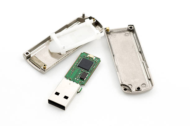 Crashed usb flash memory stock photo