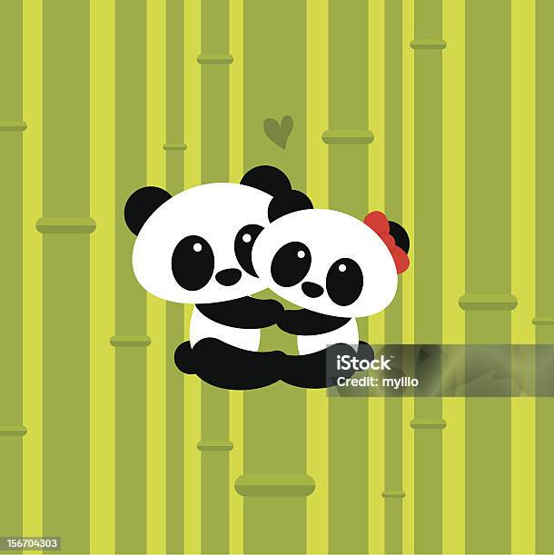 Love Climbing Pandas Inlove Cute Stock Illustration - Download Image Now - Bear, Embracing, Illustration