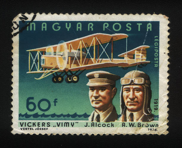 istock Hungarian Postage stamp, Vintage Plane 156705680