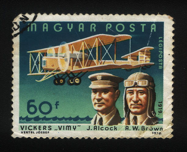 Hungarian Postage stamp, Vintage Plane Hungarian Postage stamp, Vintage Plane 1910 1919 photos stock pictures, royalty-free photos & images
