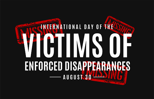 International Day of the Victims of Enforced Disappearances card, August 30. Vector illustration. EPS10