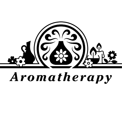 Single color isolated aromatherapy banner sign