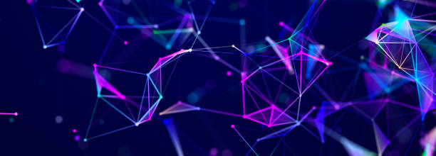 istock Abstract polygonal space with connecting dots and lines. Dark background. Connection structure. 3d Widescreen 1567067434