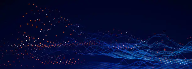 Photo of Big Data visualization. Data technology illustration. Science background. 3D