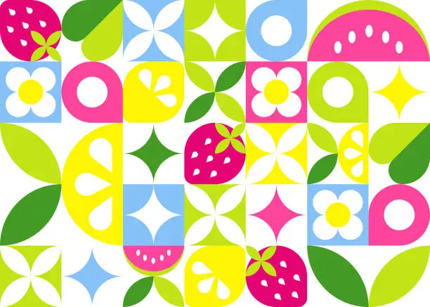 Vector illustration of Seamless pattern with fruit