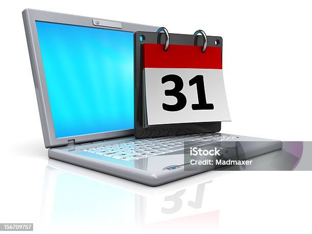 Calendario De Ordenador Foto de stock y más banco de imágenes de Acontecimiento - Acontecimiento, Blanco - Color, Calendario