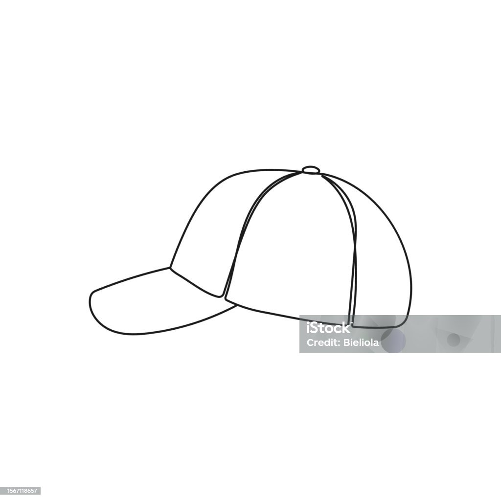 Cap Line Cartoon Baseball Cap One Continuous Line Drawing Stock Illustration - Download ...