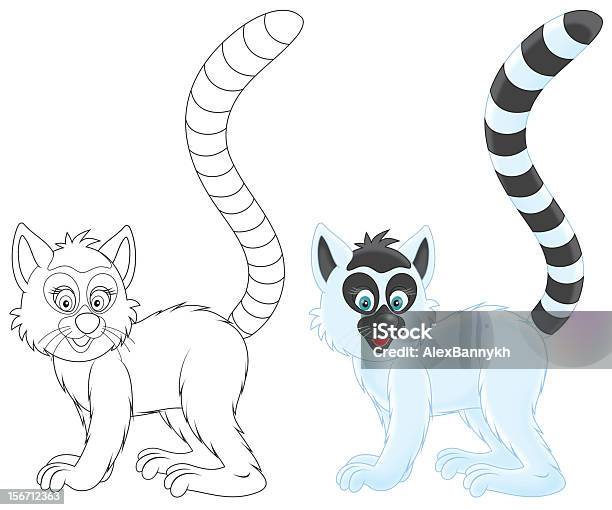 Lemur - Stockowe grafiki wektorowe i więcej obrazów Bez ludzi - Bez ludzi, Białe tło, Clip Art