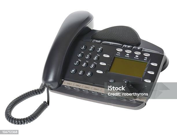 Telefone Isolado - Fotografias de stock e mais imagens de Auscultador de Telefone - Auscultador de Telefone, Botão - Peça de Máquina, Cabo