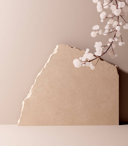 istock Stone slab podium minimal empty scene for cosmetic product display. 3d rendering object showcase template 1567132221