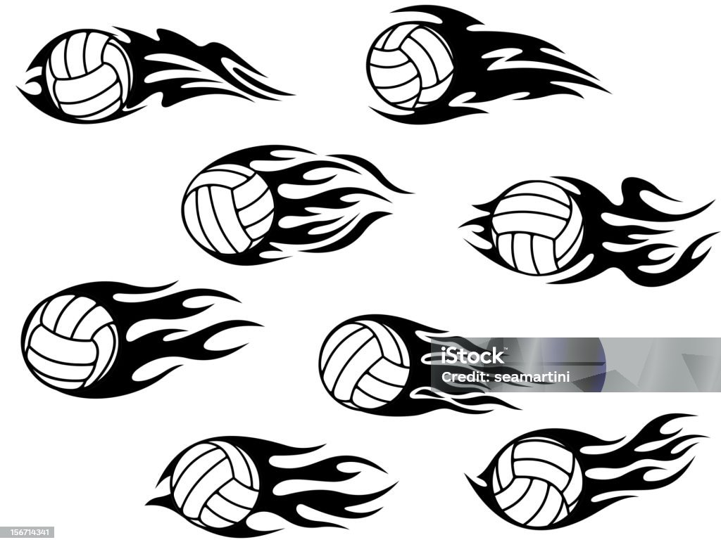 Voleibol desporto tatuagens - Royalty-free Basquetebol arte vetorial