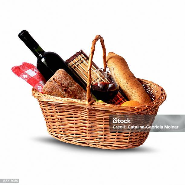 Picnic Basket Stock Photo - Download Image Now - Basket, Wine, Blanket