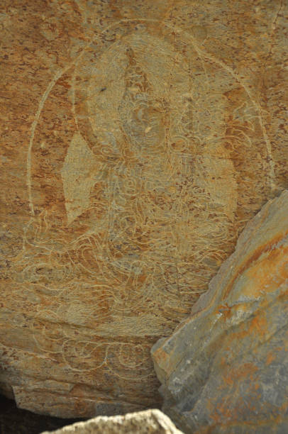 istock Buddha engraved on stone in Ladakh 1567174002