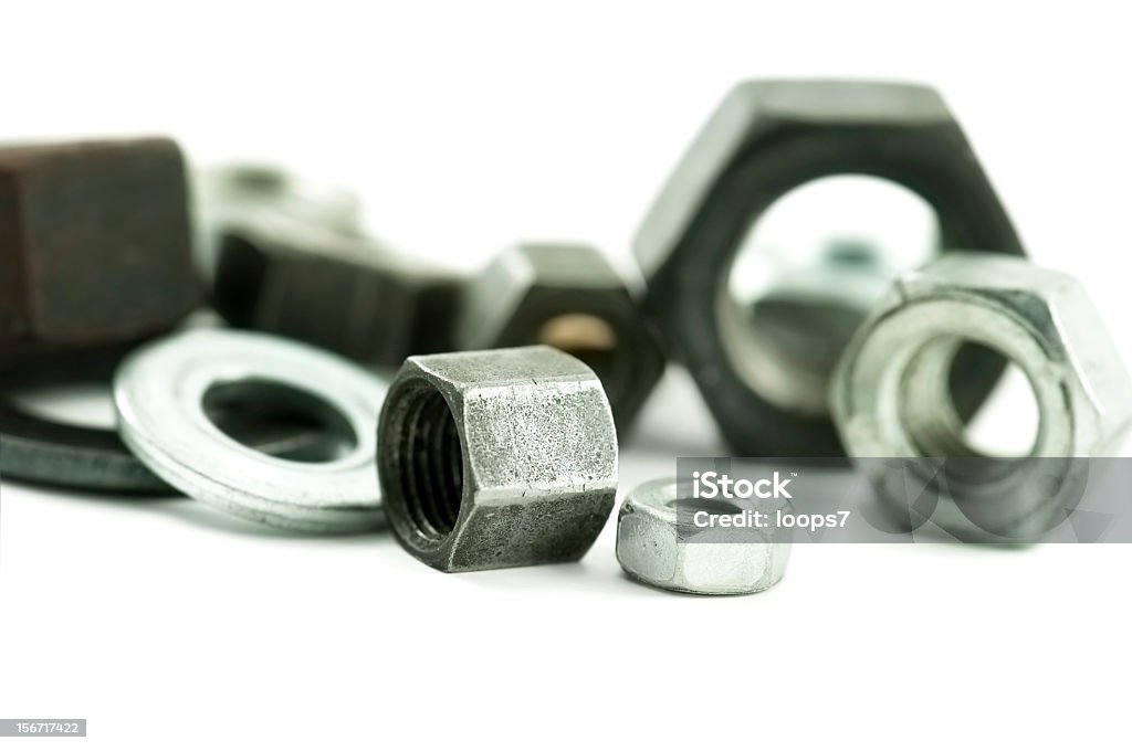 Tuercas de metal - Foto de stock de Acero libre de derechos