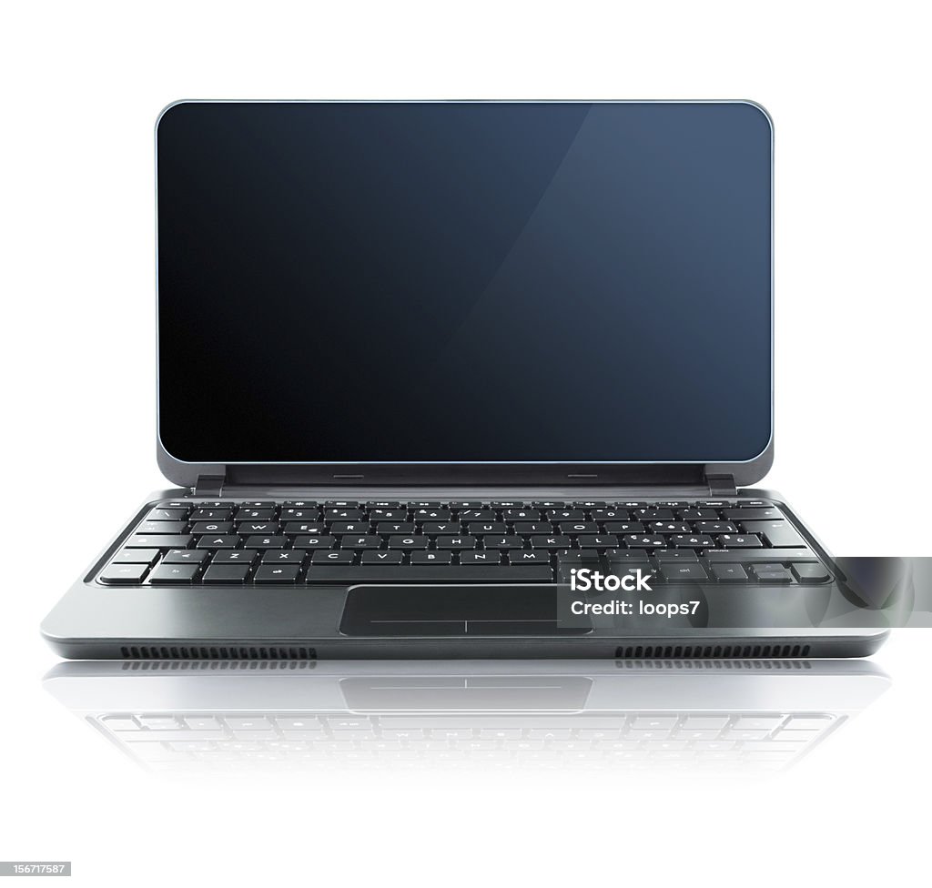 Preto laptop sobre fundo branco - Royalty-free Computador Portátil Foto de stock