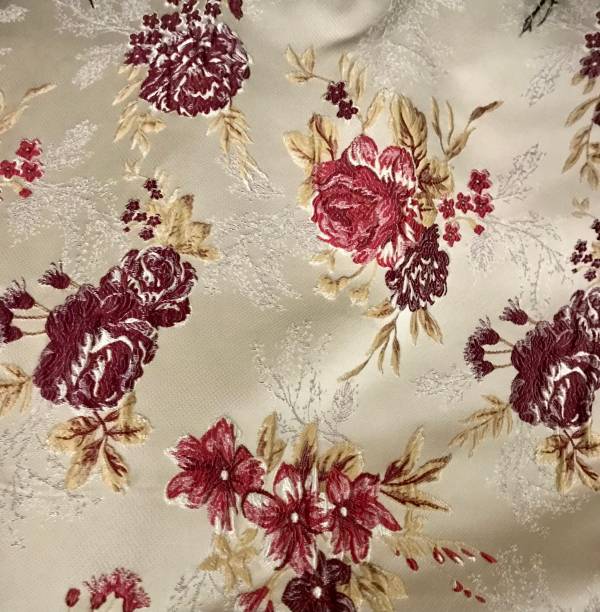 istock Contemplation Red Medium Antique Floral Fabric 1567181908