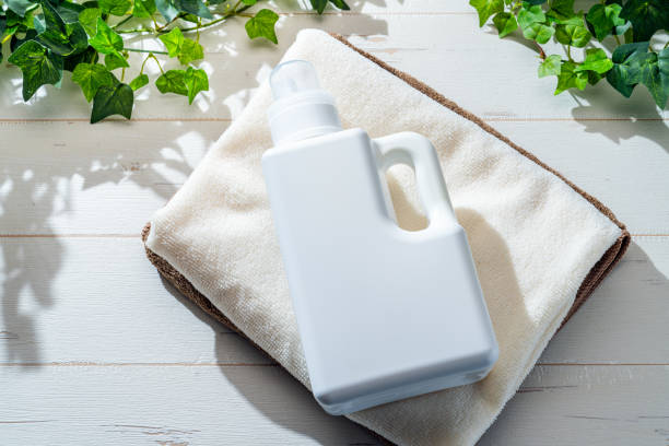 istock Laundered towels and fabric softener 1567186847
