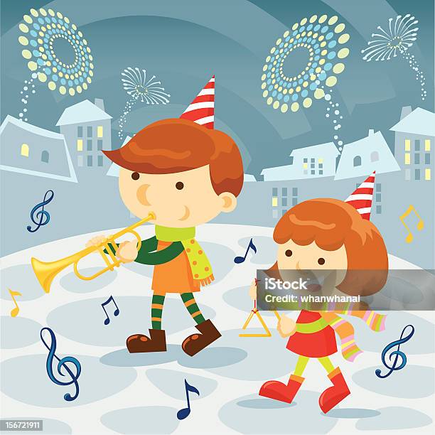 Children Playing Musical Stock Illustration - Download Image Now - Celebration, Child, Christmas