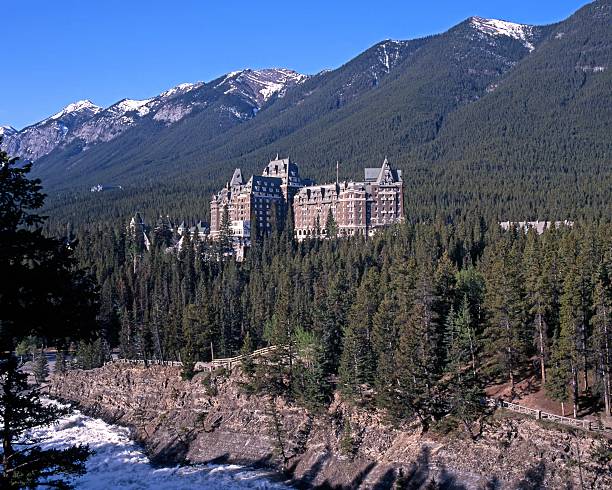 istock Hotel in mountains, Banff National Park, Canada. 156722165