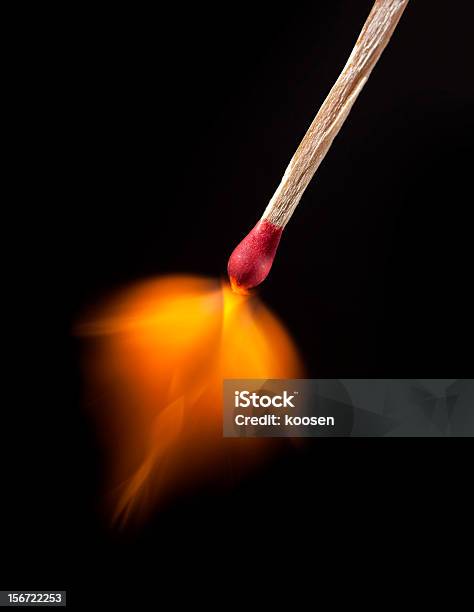 Burning Match Stock Photo - Download Image Now - Black Background, Black Color, Burning