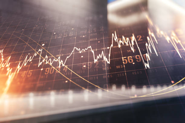 istock Multi exposure of virtual abstract financial graph interface on blurry contemporary office building background, financial and trading concept 1567222788