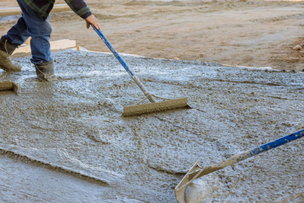 istock The workers used various tools to ensure proper leveling of the poured concrete. 1567235237