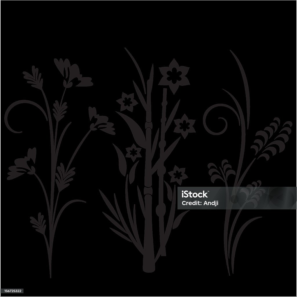 Design Floral série. Estilo japonês - Vetor de Arte royalty-free