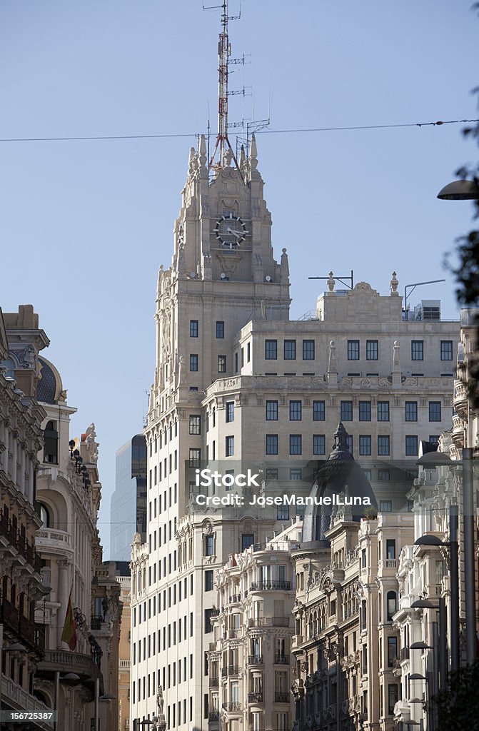 Гран-Виа, Мадрид - Стоковые фото Архитектура роялти-фри