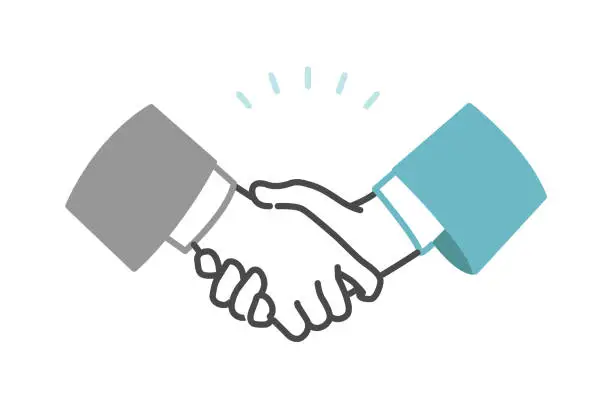 Vector illustration of handshake of business people